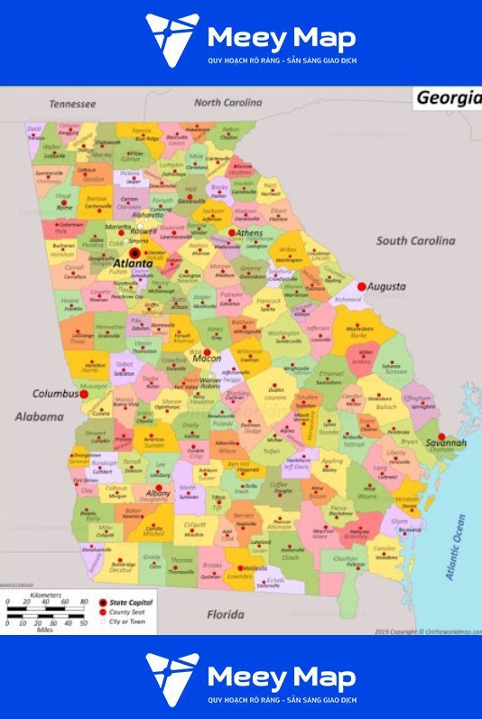 Bản đồ bang Georgia của Hoa Kỳ
