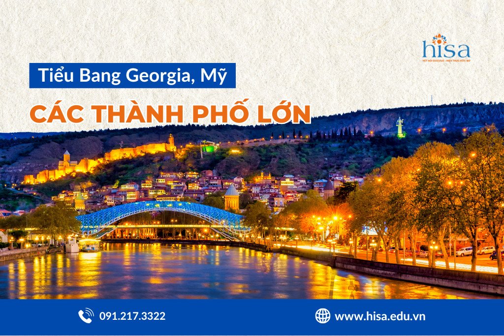 Bản đồ các thành phố chính tại tiểu bang Georgia, Hoa Kỳ