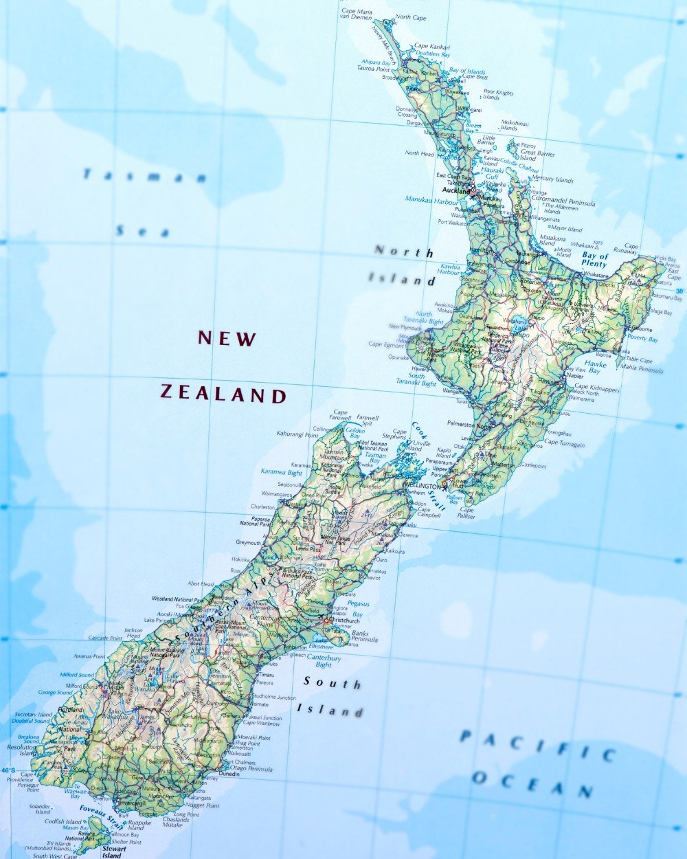 Bản đồ tổng quan New Zealand