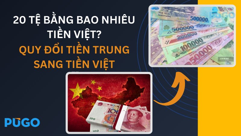 Đồng Nhân dân tệ Trung Quốc trên nền bản đồ và đồng Việt Nam, minh họa việc quy đổi 20 tệ là bao nhiêu tiền Việt Nam
