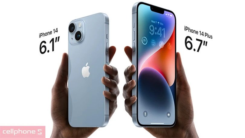 iPhone 14 giá bao nhiêu tiền Việt Nam, ảnh minh họa các kích thước màn hình iPhone 14