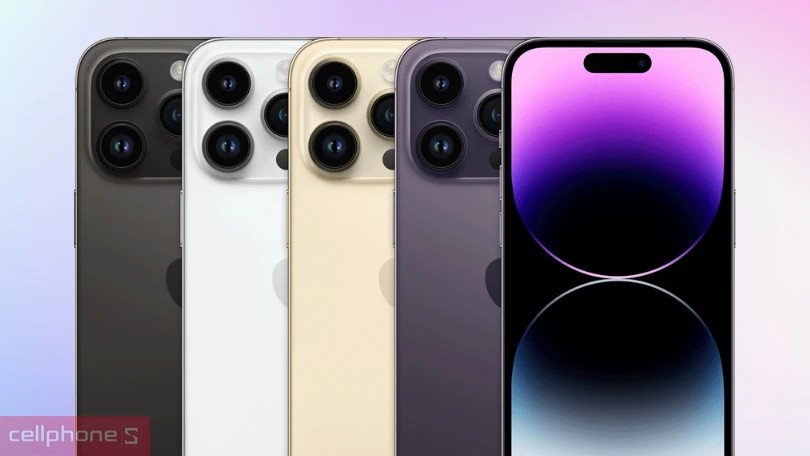 iPhone 14 giá bao nhiêu tiền Việt Nam, ảnh minh họa các màu iPhone 14 Pro và Pro Max