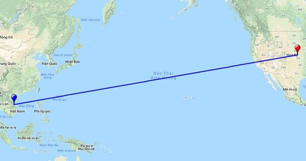 Khoảng cách địa lý rộng lớn giữa Việt Nam và giờ của nước Mỹ gây ra sự chênh lệch đáng kể.