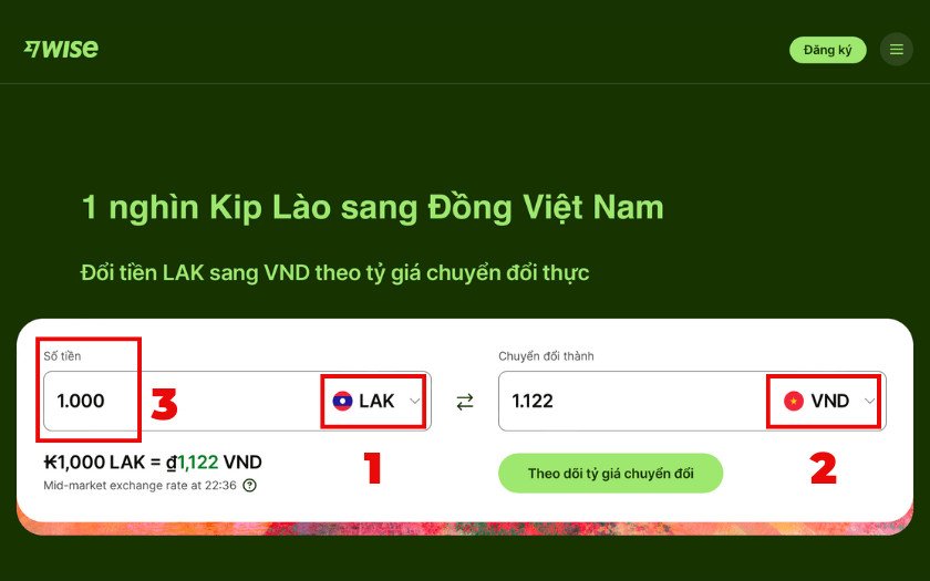 Tra cứu tiền Lào bằng công cụ tỷ giá
