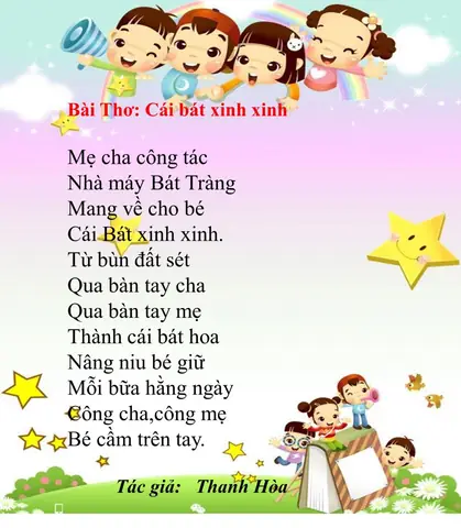 Bài Thơ: Cái Bát Xinh Xinh | Mầm Non Tràng An Bài Thơ: Cái Bát Xinh Xinh | Mầm Non Tràng An