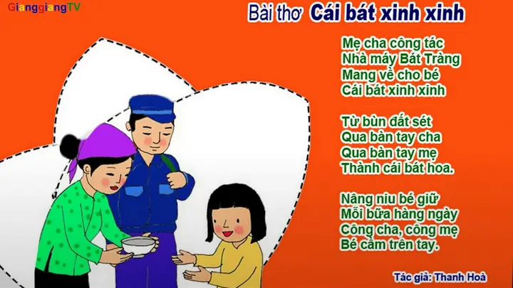 Bài Thơ: Cái Bát Xinh Xinh | Mầm Non Bàng La Bài Thơ: Cái Bát Xinh Xinh | Mầm Non Bàng La