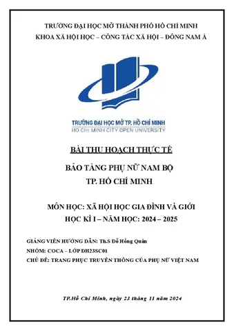 Bài Thu Hoạch Thực Tế Về Bảo Tàng Phụ Nữ Nam Bộ - Nhóm ...