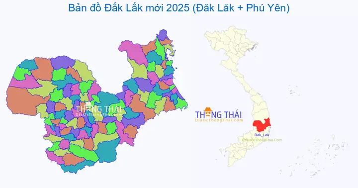 Bản Đồ Tỉnh Đắk Lắk Mới 2025 Sau Sáp Nhập
