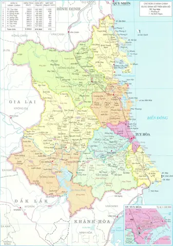 File Ảnh Bản Đồ Tỉnh Phú Yên Khổ Lớn Phóng To Chi Tiết