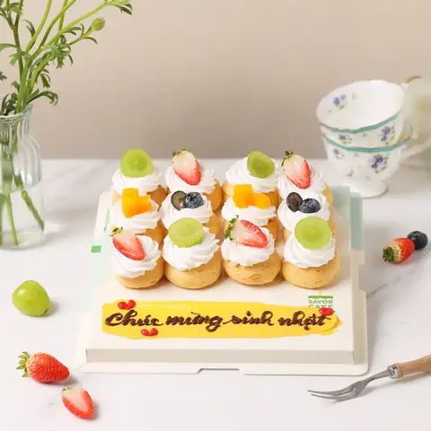 Set Bánh Su Kem Singapore Hoa Quả | Savor Cake Set Bánh Su Kem Singapore Hoa Quả | Savor Cake