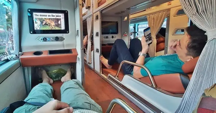 Passengers On A Sleeper Bus From Ho Chi Minh To Hanoi