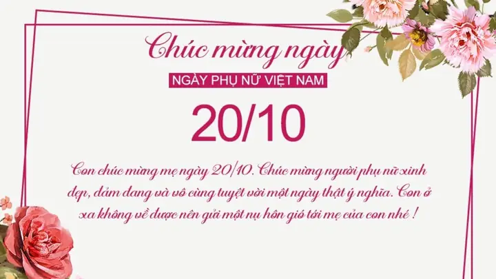 Thiệp Chúc Mừng 20/10 Đẹp Nhất