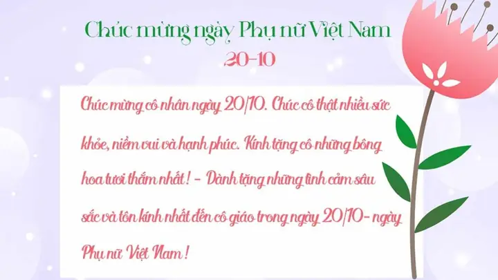 Mẫu Thiệp Chúc Mừng 20/10 Tặng Cô Giáo