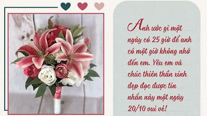 Thiệp 20/10 Ngọt Ngào Tặng Người Yêu