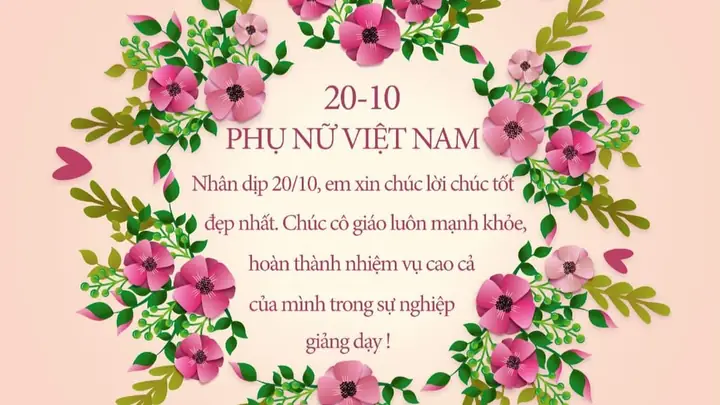Mẫu Thiệp Chúc Mừng 20/10 Tặng Cô Giáo