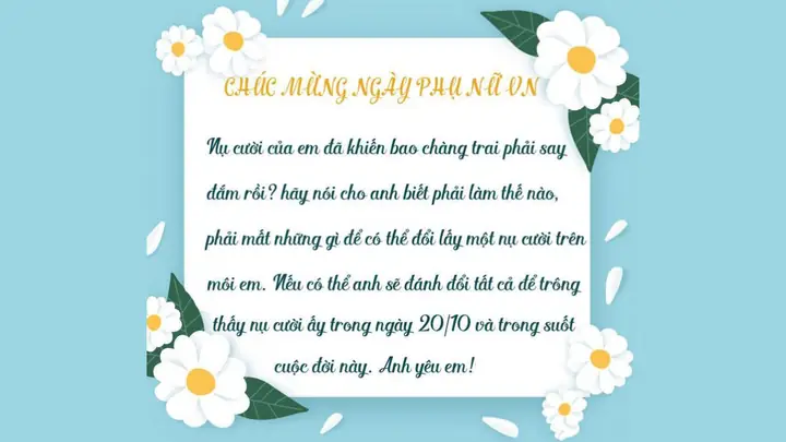 Thiệp 20/10 Ngọt Ngào Tặng Người Yêu