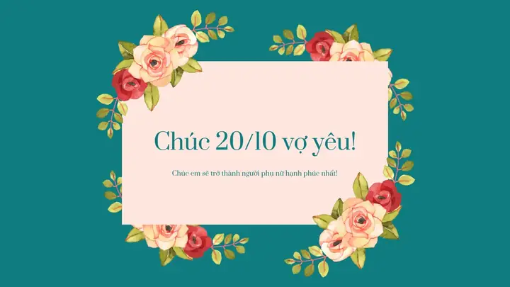Mẫu Thiệp Chúc Mừng 20/10 Tặng Vợ