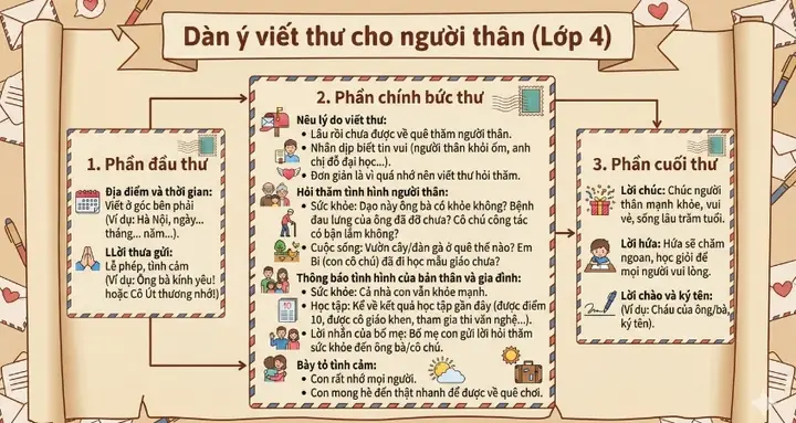 1dàn Ý Viết Thư Cho Người Thân (lớp 4)