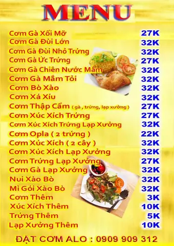 Bảng Giá Cơm Gà Đà Nẵng