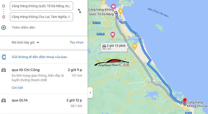 Từ Đà Nẵng Đi Sân Bay Chu Lai, Núi Thành, Quảng Nam Bao Nhiêu Km? Từ Đà Nẵng Đi Sân Bay Chu Lai, Núi Thành, Quảng Nam Bao Nhiêu Km?