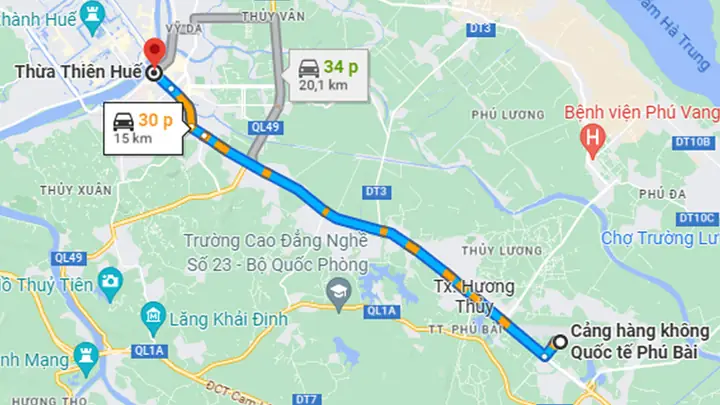 Thời Gian Từ Sân Bay Đến Trung Tâm Thành Phố Huế