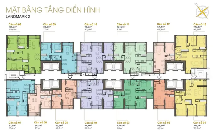 Thiết Kế Mặt Bằng Tầng Điển Hìnhlandmark 2 Vinhomes Central Park