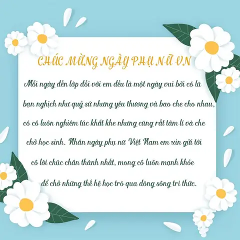 Những Lời Chúc Mừng Nào Thích Hợp Để Ghi Trên Thiệp Chúc Mừng 20/10 Cho Cô Giáo?