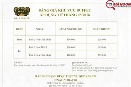 Giá Buffet Sen Lý Thái Tổ: Thực Đơn, Ưu Đãi & Kinh Nghiệm Ăn Uống Tại Nhà Hàng