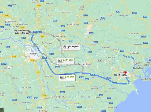 Đường Đi Từ Sân Bay Nội Bài Về Hải Phòng Bao Nhiêu Km?