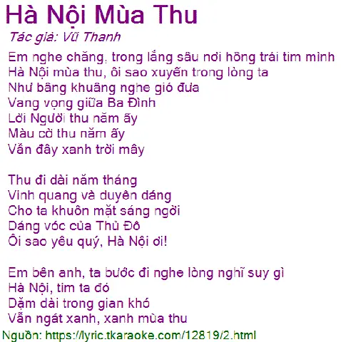 Lời Bài Hát Về Mùa Thu Hà Nội: Khúc Nhạc Trữ Tình Của Đất Và Người
