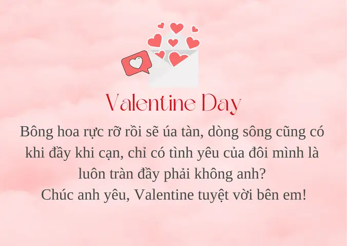 Lời Chúc Valentine 14/2 Ngọt Ngào Cho Bạn Trai, Chồng