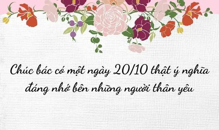 Ảnh Chúc 20 10 Cho Bác Gái Đẹp Nhất 2025