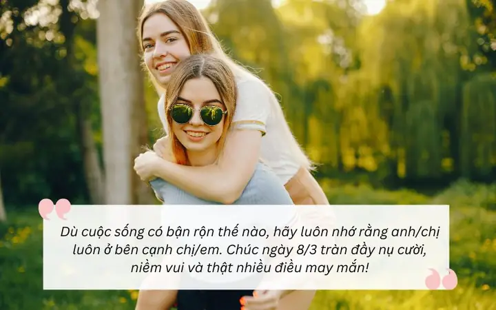 Lời Chúc 8/3 Dành Cho Chị, Em Gái
