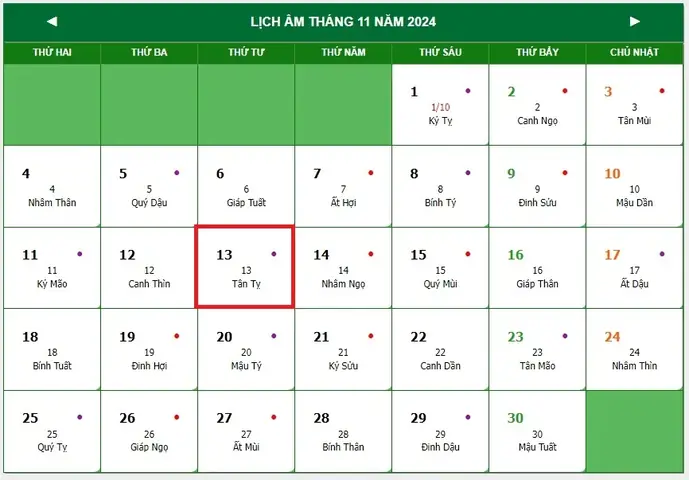Ngày 13 Tháng 11 Là Ngày Gì? Ngày 13 Tháng 11 Có Sự Kiện Gì? Ngày 13 Tháng 11 Năm 2024 Là Thứ Mấy?