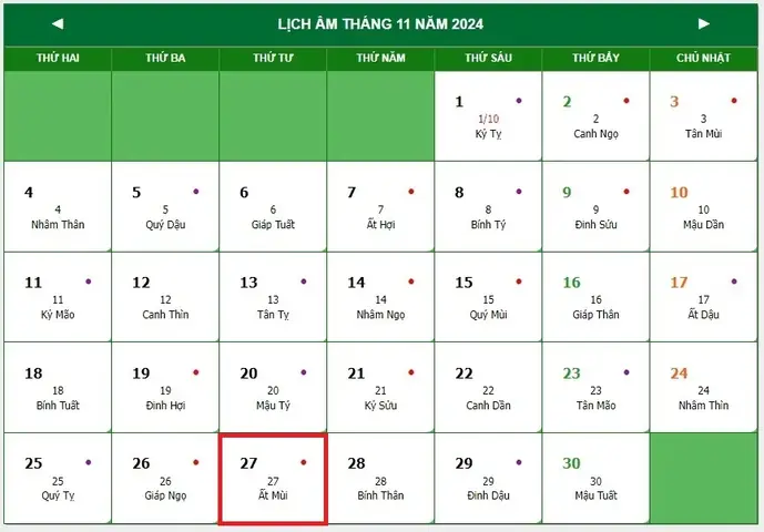 Ngày 27 Tháng 11 Là Ngày Gì? Ngày 27 Tháng 11 Dương Là Ngày Bao Nhiêu Âm 2024? Ngày 27 Tháng 11 Có Sự Kiện Gì Ở Việt Nam?