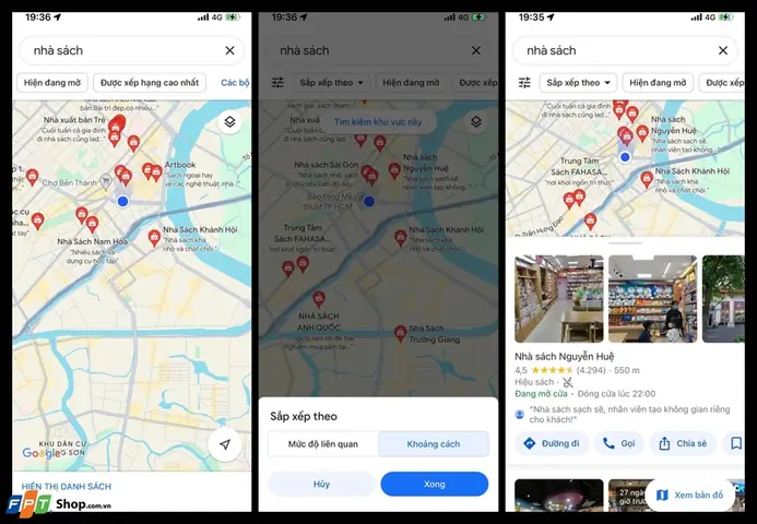 Tìm Kiếm Nhà Sách Gần Đây Trên Google Maps