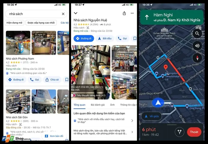 Sử Dụng Chế Độ Dẫn Đường Để Đến Nhà Sách