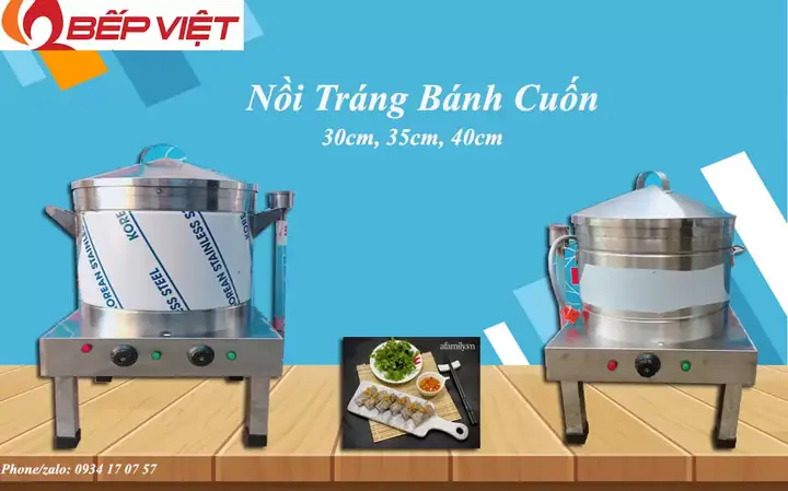 Nồi Tráng Bánh Cuốn Bằng Điện 30cm, 35cm, 40cm Inox 304 Giá Xưởng Nồi Tráng Bánh Cuốn Bằng Điện 30cm, 35cm, 40cm Inox 304 Giá Xưởng
