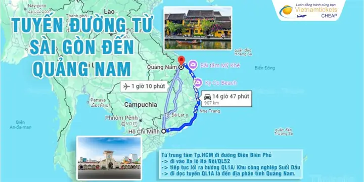 Gợi Ý 4 Tuyến Đường Từ Sài Gòn Đi Quảng Nam