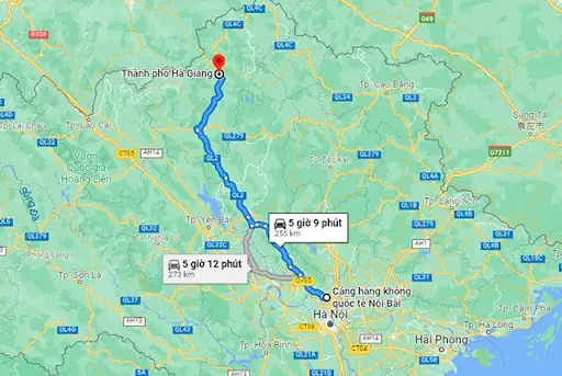 Từ Sân Bay Nội Bài Đi Hà Giang Bao Nhiêu Km, Đi Đường Nào Nhanh Nhất?