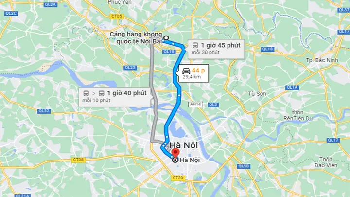 Thời Gian Đi Từ Sân Bay Đến Trung Tâm Hà Nội