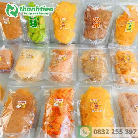 Túi Zipper 2 Mặt Trong Suốt Đựng Bánh Tráng Trộn Túi Zipper 2 Mặt Trong Suốt Đựng Bánh Tráng Trộn