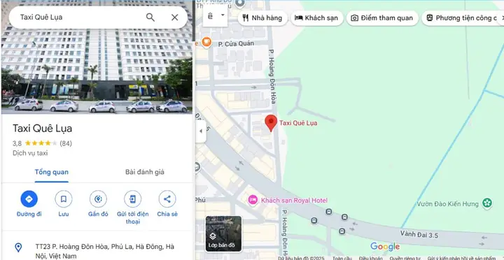 Chi Tiết Về Hãng Taxi Quê Lụa Ở Hà Đông