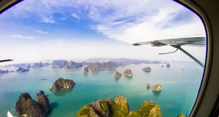 Take An Aerial View Of Halong Bay From Seaplane.