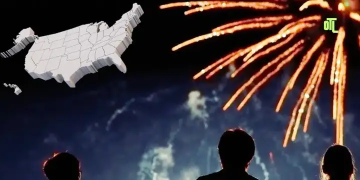 A Striking Image Of Fireworks Bursting In The Night Sky, Symbolizing The Excitement Of Live Events, Concerts, And Festivals Across The United States. In The Foreground, Silhouetted Spectators Watch In Awe, Emphasizing The Thrill Of In-person Entertainment. A 3d Map Of The United States Is Positioned In The Top Left Corner, Representing National Events Happening Across The Country. The "otl" Logo Is Subtly Integrated Into The Fireworks, Reinforcing Otl Seat Fillers' Connection To Exclusive Entertainment Opportunities. This Engaging Image Captures The Energy Of Things To Do Near Me Today, Including Concerts, Theater, Comedy, And Local Events In The Us.