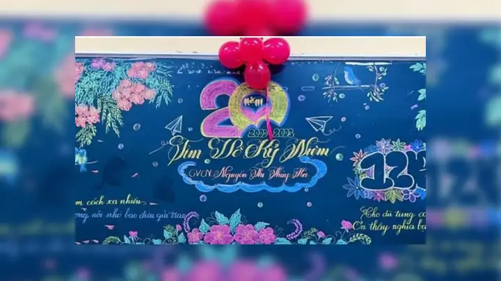 Mẫu Trang Trí Bảng 20/11 Sử Dụng Bóng Bay