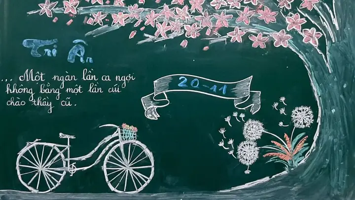 Mẫu Trang Trí Bảng 20/11 Sử Dụng Phấn