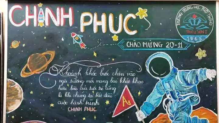 Mẫu Trang Trí Bảng 20/11 Sử Dụng Phấn