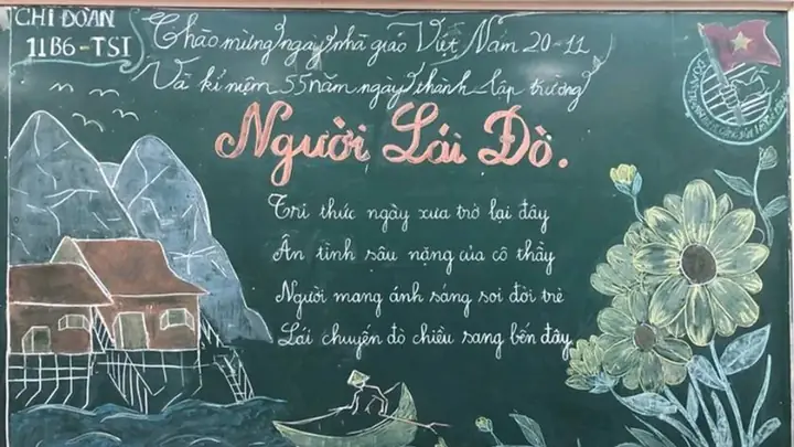 Mẫu Trang Trí Bảng 20/11 Sử Dụng Phấn