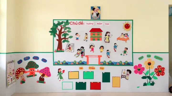 Mẫu Trang Trí Bảng 20/11 Sử Dụng Hình Dán